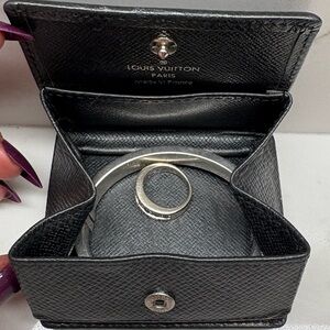 Louis Vuitton Black Leather Jewelry Holder -((Jewelry display /NOT incl))